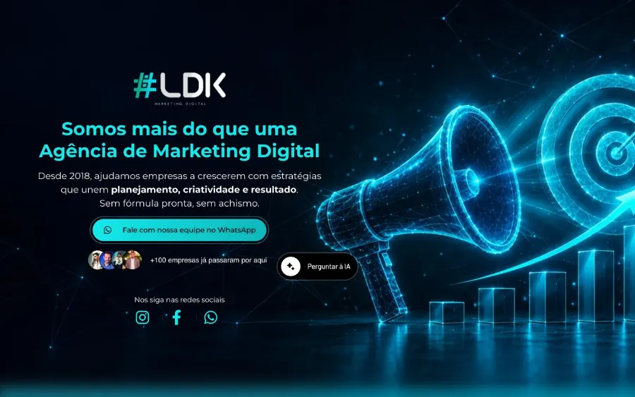 Site da LDK Marketing Digital criado pela Eleve Websites