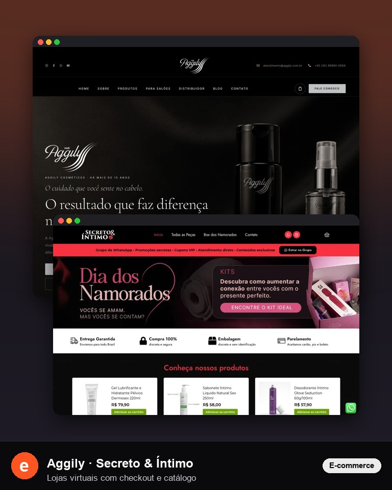Loja virtual (e-commerce) criada pela Eleve Websites para empresas em Taubaté